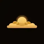 Sun rising through lifting fog