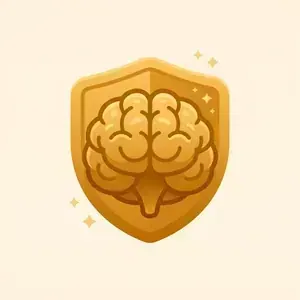 A brain protected by a shield, clarity returning